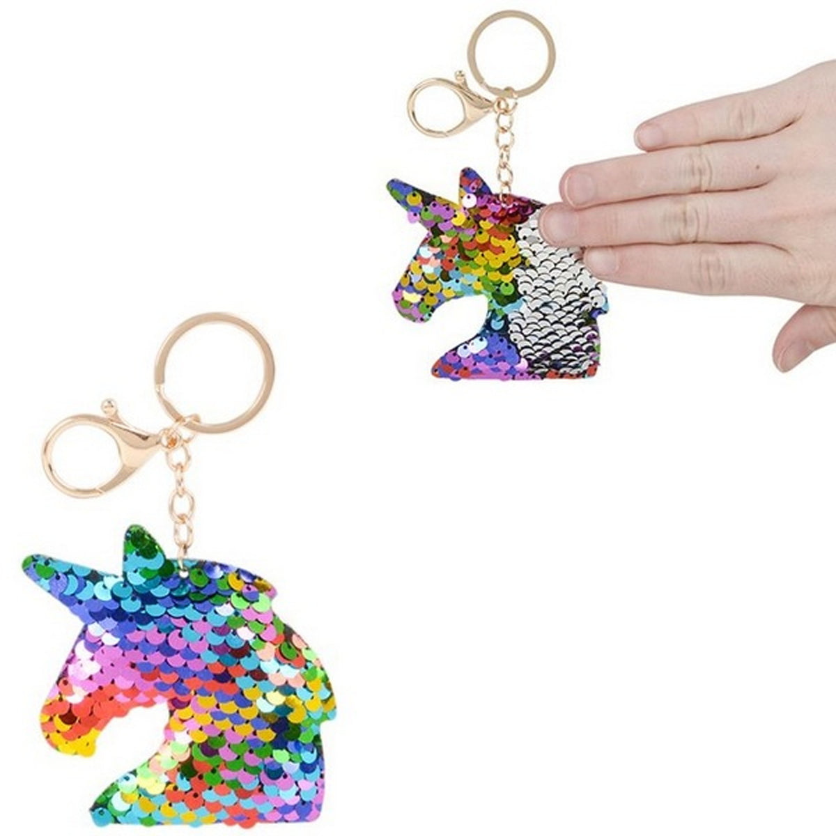 Unicorn  Flip Sequin Keychain For Kids In Bulk- Assorted