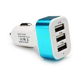 Wholesale Car Plug-In Triple Phone Charger with High Output Speed - White and Blue Color | Convenient Charging on the Go ( sold by the PIECE)