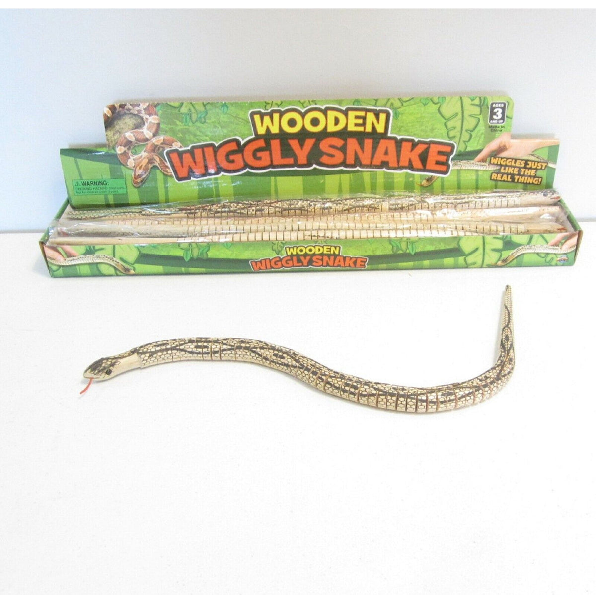 Wooden Wiggle Snake kids toys In Bulk- Assorted