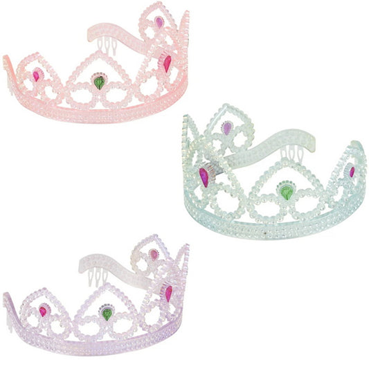 Pearlized Acrylic Tiara With Stone Kids Toys