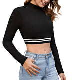 Fancy Fashion Women's House Women's Regular Fit Solid Cotton Full Sleeve Crop Top