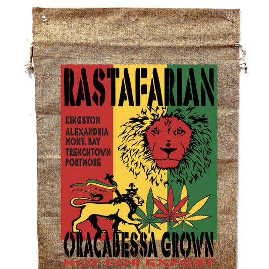Rasta Brand Marijuana Burlap Bag - High-Quality Wall Decor and Storage