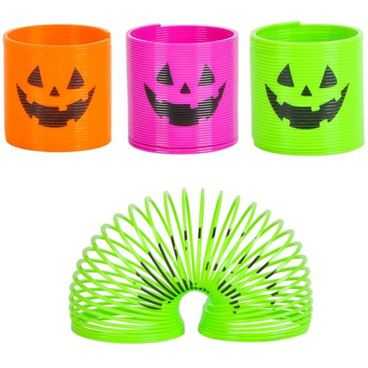 Wholesale Kids 1.4" Halloween Themed Jack-O-Lantern Coil Springs Toys (MOQ-48)