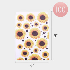 Sunflower Patterned Treat Paper Bag Set (100 pcs/set=$39.00)