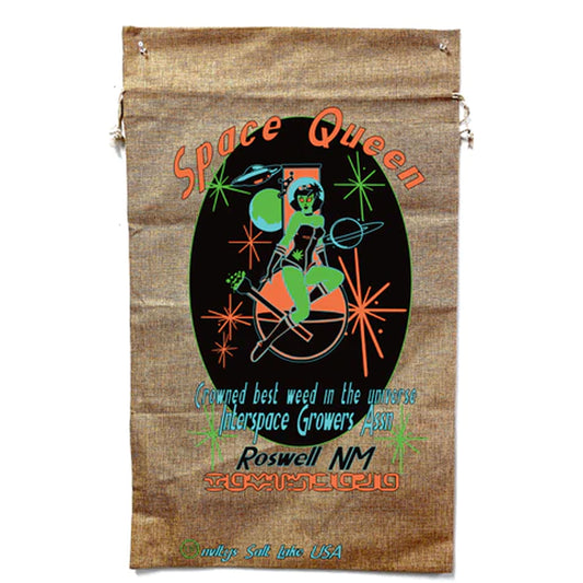 New Space Queen Marijuana Burlap Bag - Elevate Your Style (Sold By Piece)