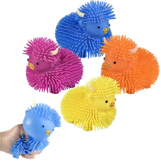 Stress Reliever Highland Cow Puffer Toy in Bulk - Assorted