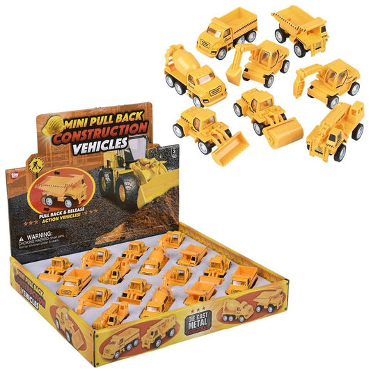 Mini Die-cast Pull Back Construction Vehicles kids Toys In Bulk