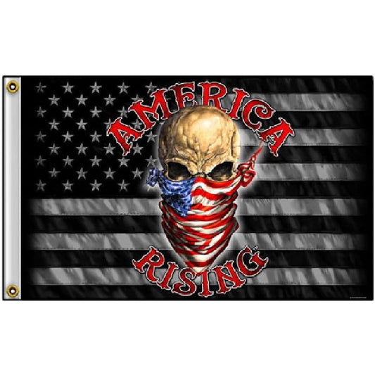 AMERICA RISING SKULL Biker Flag Set - 3x5 Feet (Set of 3)