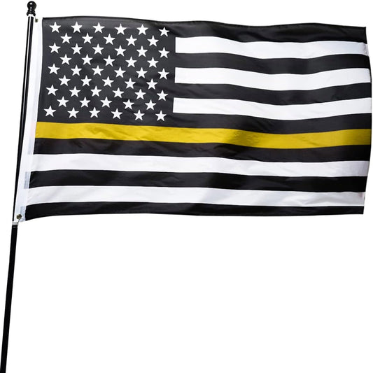 American Thin Yellow Line Law Enforcement 3' x 5' Flag - Honoring Our Heroes with High-Quality Decor