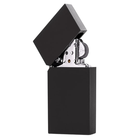 Wholesale Plain  Black Flip Top Oil Lighter (Sold by the piece or dozen)