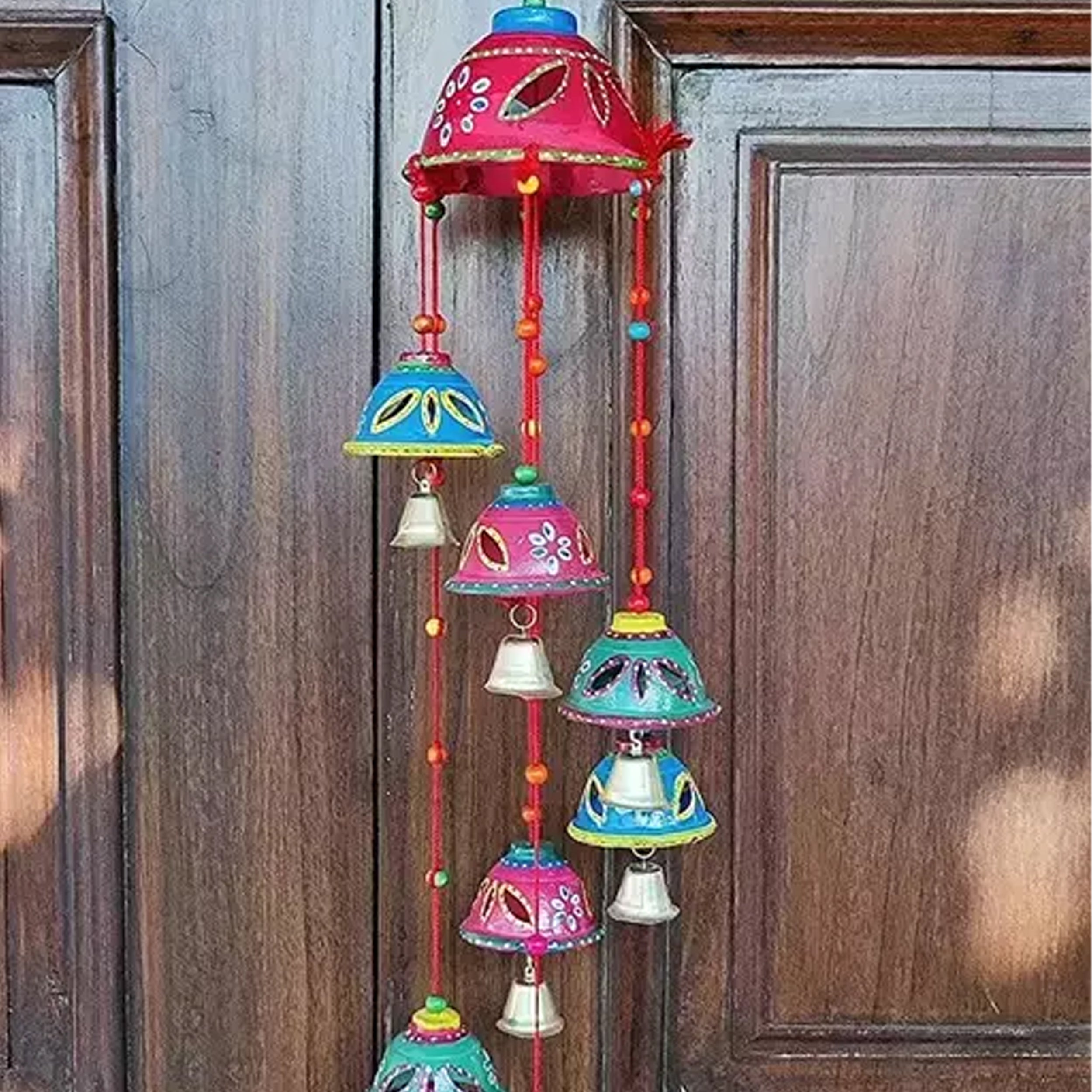 Fine Decorative Multicolor Wall & Door Hanging Ringing Bell- 25 Inch