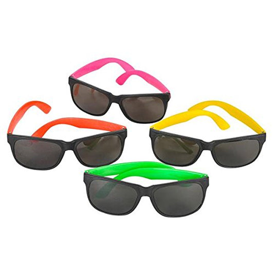 Neon Style Dark Lens Sunglasses For Kids - Assorted (Sold by Dozen)