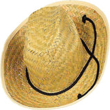 Kids Zig Zag Straw Cowboy Hats - Set of 3, Assorted Color Bands