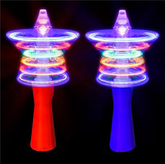 Wholesale Light Up Spinning Circle Flashing 9 Inch Snowflake Wands (Sold by DZ)