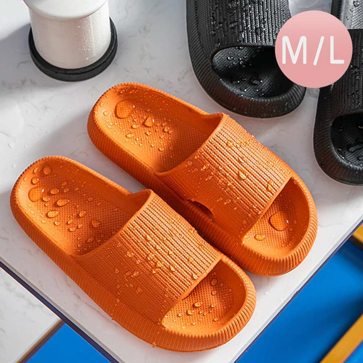 Solid Soft Sole Slippers in Orange Color (1 dozen=$162.00)