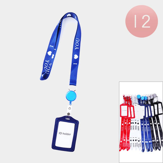 I LOVE YOU Message Printed Keychain ID Holders (Sold by DZ=$23.88)
