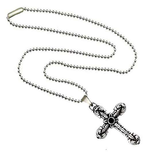 Wholesale Moth Skull Cross Silver Metal Necklace | Sold by Piece