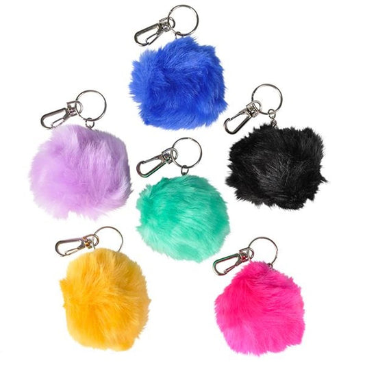 Wholesale Fur Pom Pom Keychains- Assorted