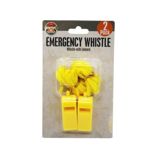 2 Pack Plastic Whistles with Lanyard- MOQ 8 Pcs