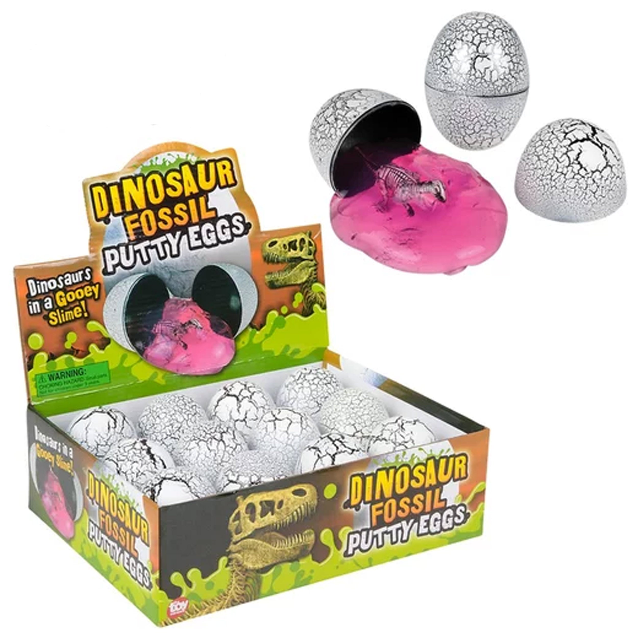 Dinosaur Fossil Egg Putty Stress Free Toy For Kids- 4.5" MOQ- 12 Pcs