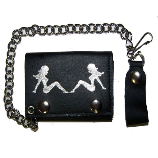 6"inch Trucker Leather Wallet with Chain - Set of 3"