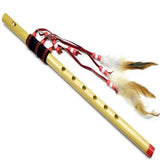 Bamboo Flutes with Feathers & Leather