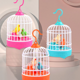 1607TA Electric Voice-activated Birdcage Toy Luminous Simulation Birdcage Child Birds Decor Table Ornament Plastic Sound Activate Toys