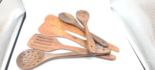 Classic Handmade Wooden Serving Spoon (Set of 5)