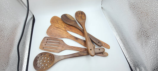 Classic Handmade Wooden Serving Spoon (Set of 5)