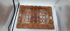 Hand-Carved Shesham Wood Decorative Tray - Exquisite Craftsmanship for Stylish Home Decor