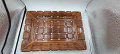 Hand-Carved Shesham Wood Decorative Tray - Exquisite Craftsmanship for Stylish Home Decor