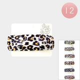 Leopard Patterned Rectangle Barrettes (Sold by DZ=$23.88)