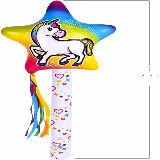 36"inch Colorful Unicorn Inflatable Wand Toys (Sold In Dozen)