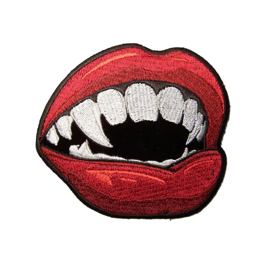 Wholesale Vampire Red Lips Design 4-Inch Embroidered Jacket Patch