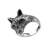 Wholesale Fox Head Designs Silver Ring - Assorted Sizes