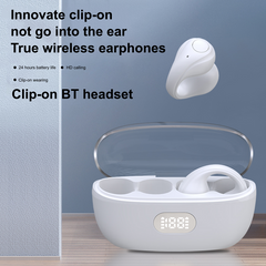 Clip-On Wireless Earbuds with  LED Display