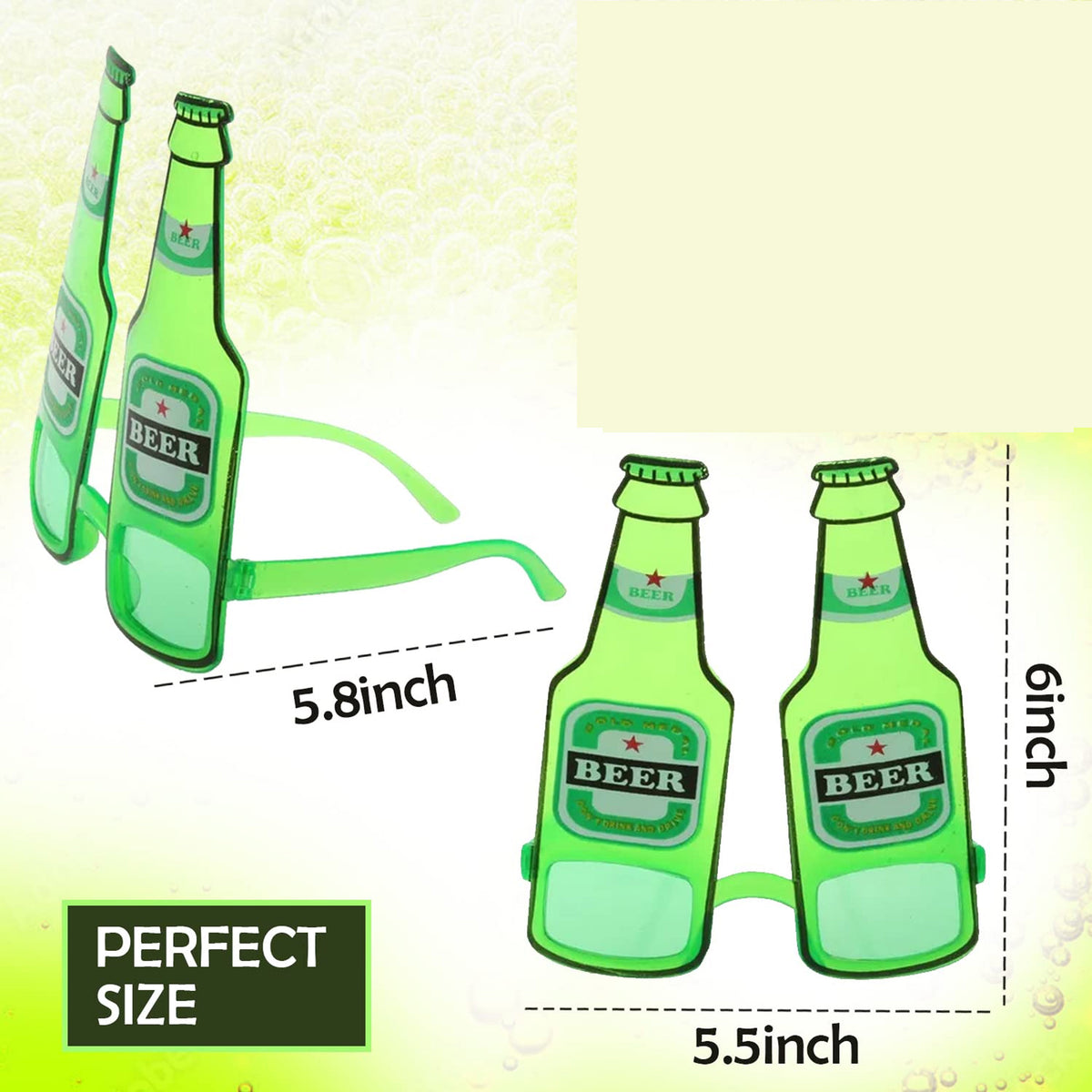 New Stylish Beer Bottle Party Glasses - Assorted