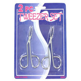 Cosmetic 2 Pcs/ Pack Eyebrow Tweezers Set Makeup Tools- MOQ- 36 Pcs