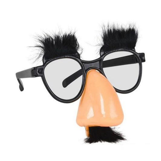 Wholesale 5 1/2 inches Funny Halloween Party Big Nose Beard Glasses (Sold by the dozen)