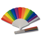 Rainbow Striped 9-Inch Cloth Hand Fan