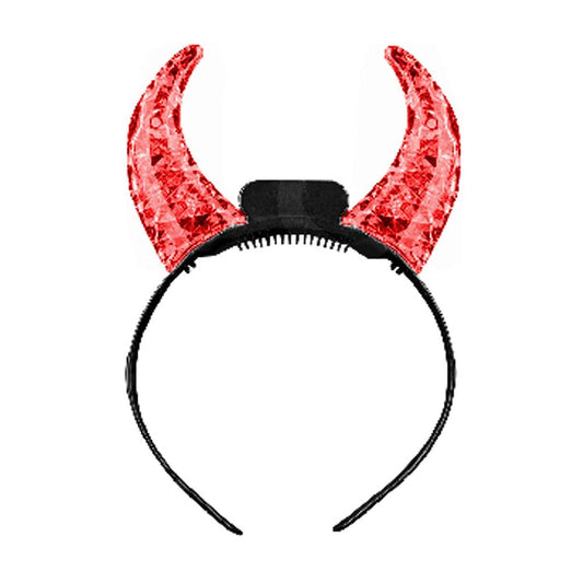 Wholesale LED Light Up Clear Crystal Horn Headband for Women's