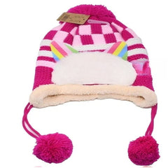 Fur Toboggan Beanie Hats For Little Girls - Assorted