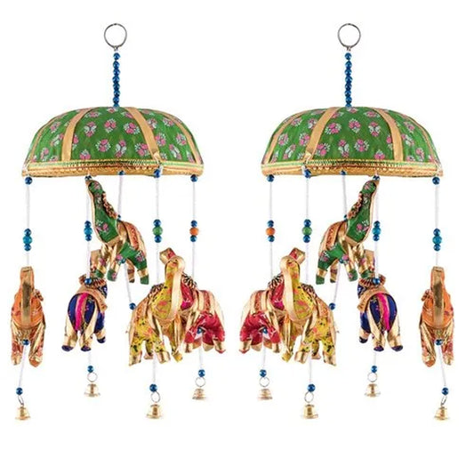 Single Chhatri Hathi Door Hanging For Home Decoration MOQ -12 pcs