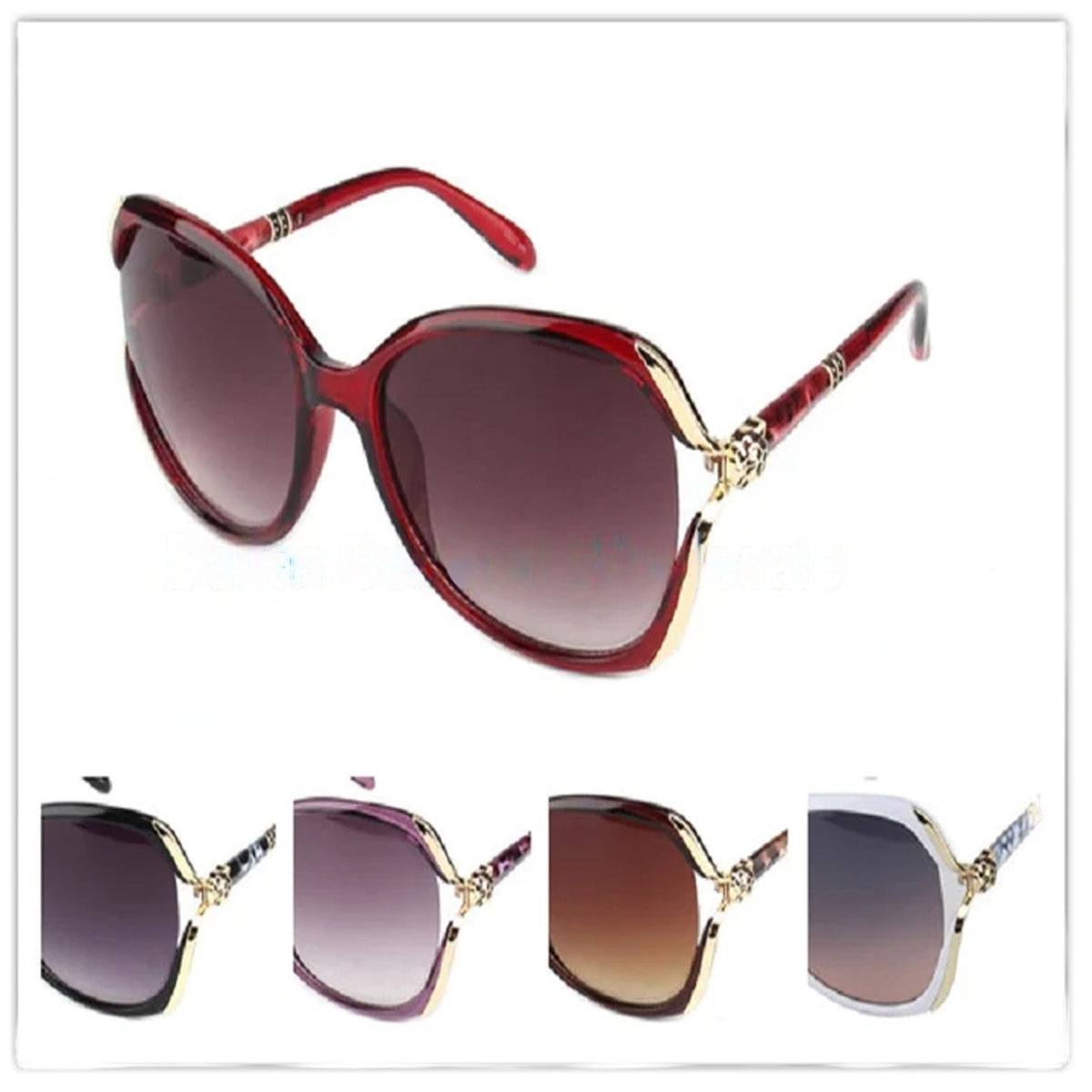 Wholesale Ladies Cute Large Frame Sunglasses MOQ-12 pcs