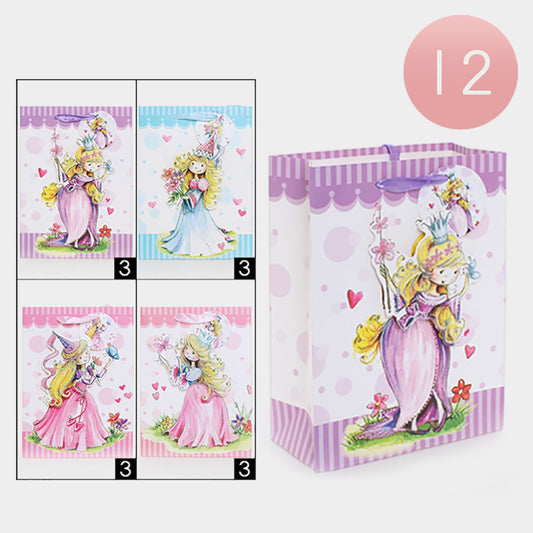 Wholesale Princess Print Stylish Gift Bags (Sold by DZ)