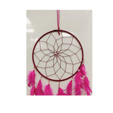 Wholesale Pink Natural Feathers Dream Catcher Wall Hanging | Vastu Art for Home/Office/Car/Shop 3.5" X 10"