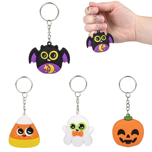 Wholesale Spooky Halloween 1.75-Inch Bat Pumpkin Ghost Keychain (Sold by DZ)