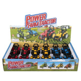 4" DIE-CAST PULL BACK FARM TRACTOR | Assorted (Dozen = $79.99)