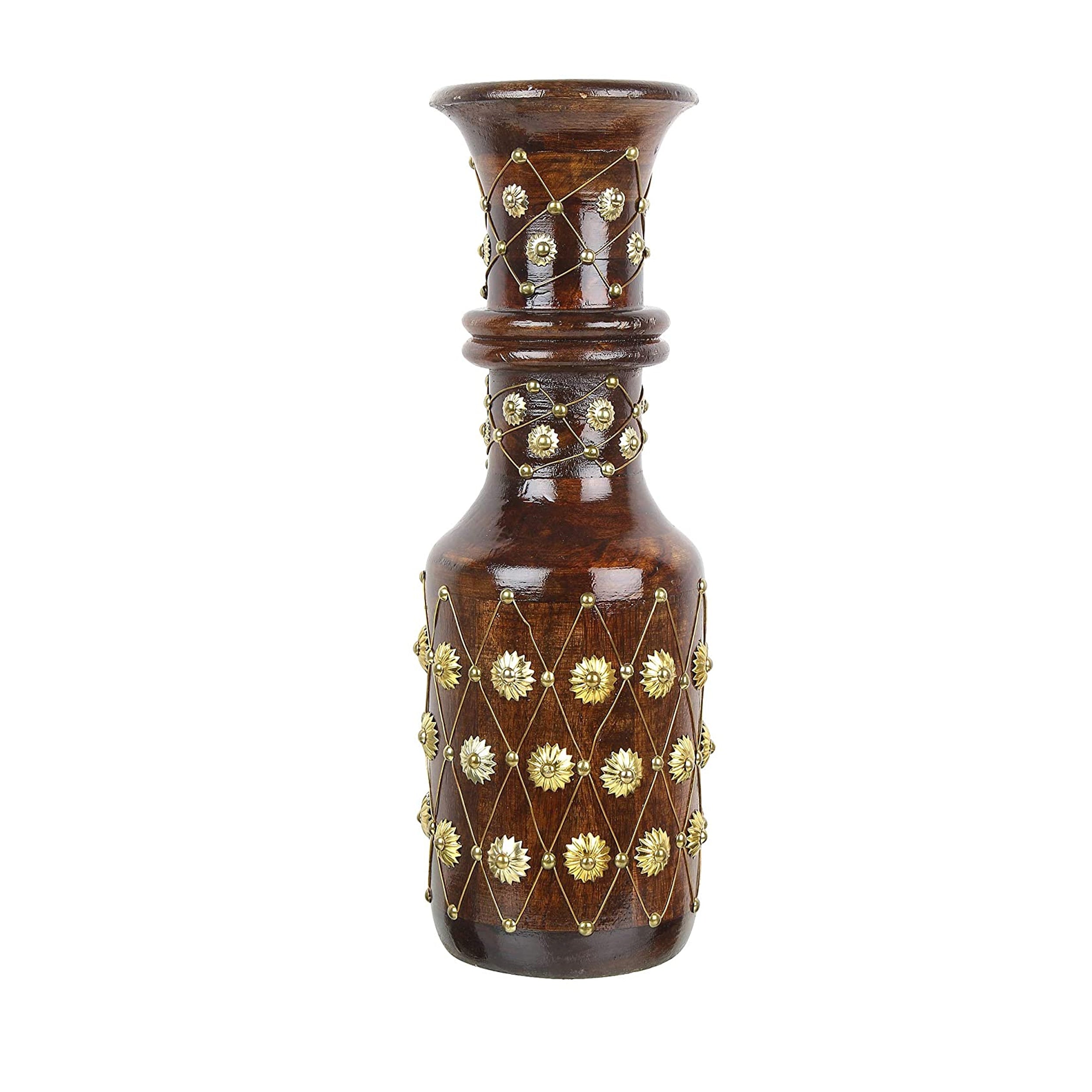 Wooden Handcrafted Home Décor Flower Pot Wooden Vase