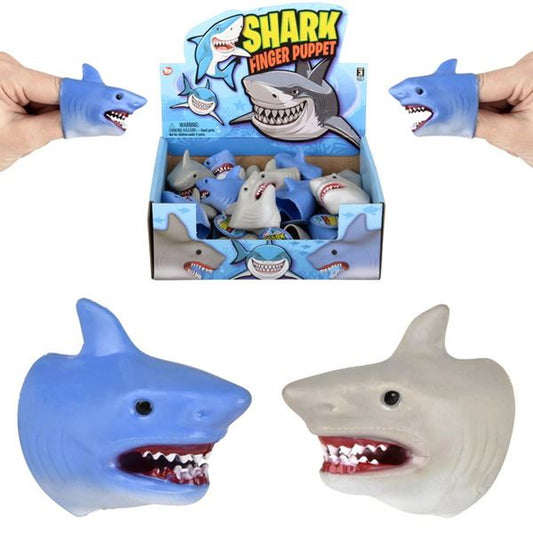 New Stretchy Sea Shark Animal Finger Puppet Toy For Kids- MOQ 12 Set